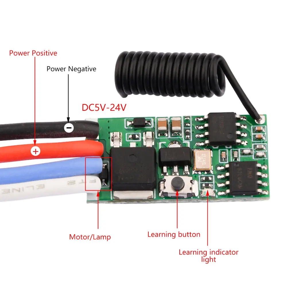 Motor Driver Module - DC 3.7V-24V 433MHz Mini Wireless RF