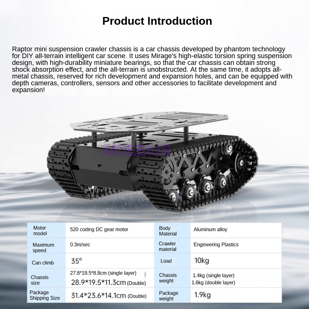 10KG Payload Metal Shock Absor - Tracked Robot Chassis review and price